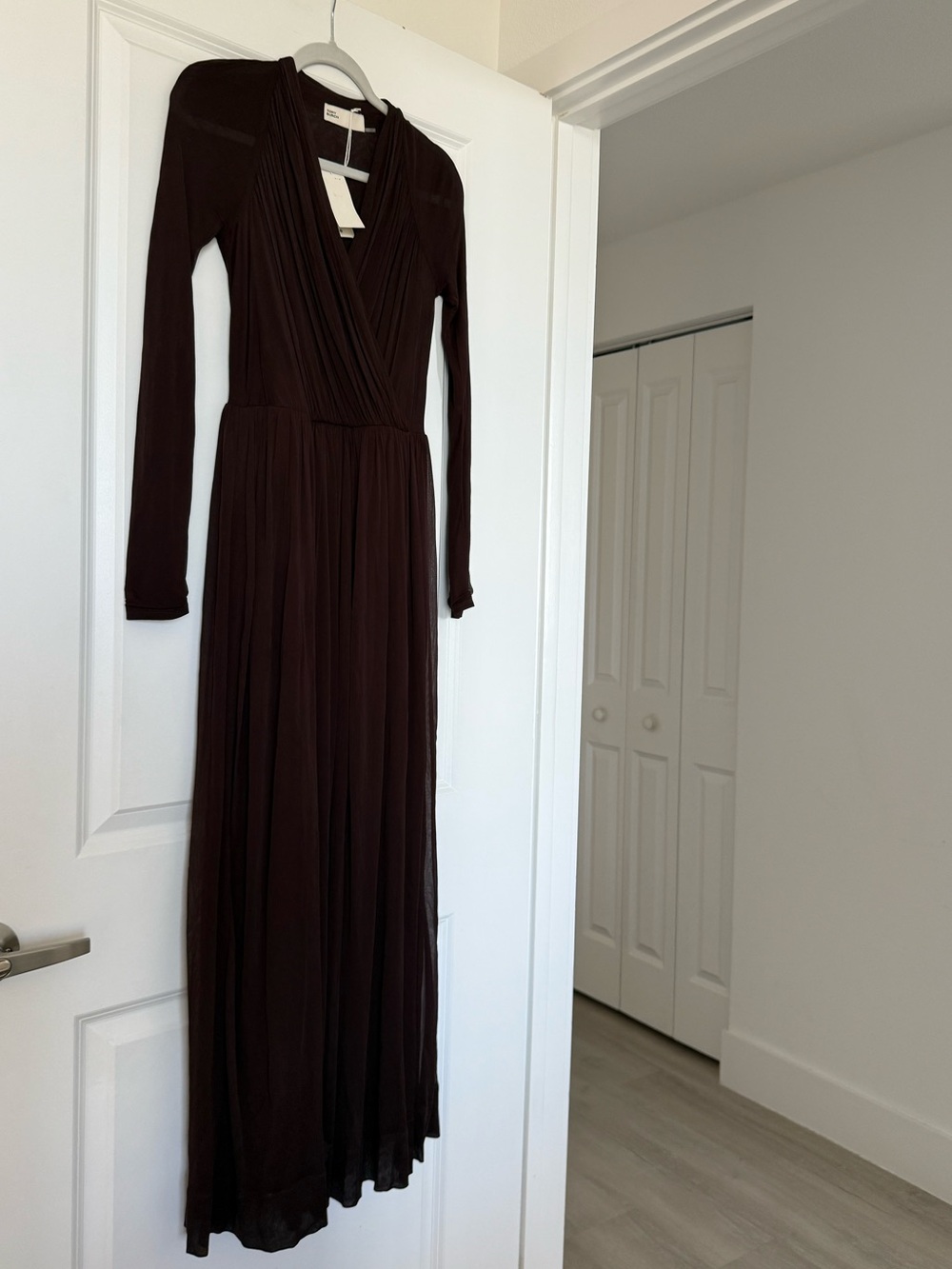 NWT Tory Burch Wrap-effect gathered jersey midi dress 0 $898 - Picture 6 of 12
